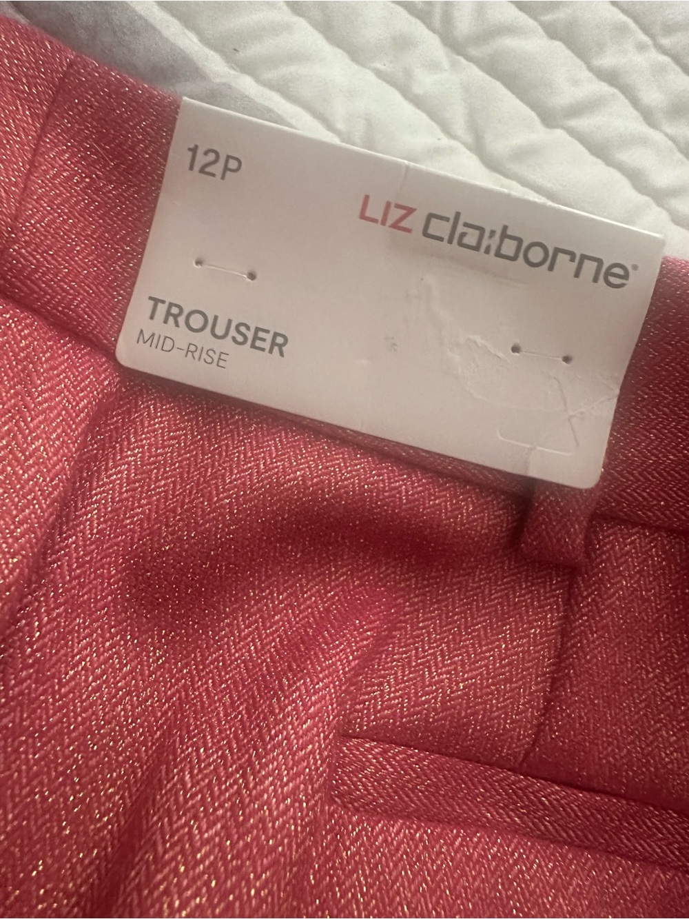 Liz Claiborne Coral Pink Trousers with Gold Shimmer